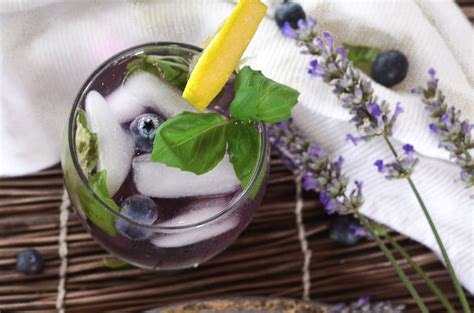 Blueberry Basil Lemon Lavender Mocktail Sweet Savory Sour