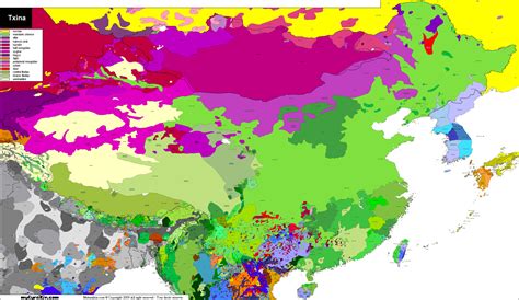 China Carte Linguistique Linguistic Map