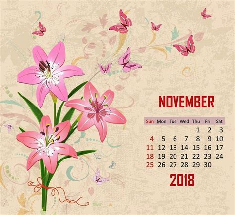 November 2018 Calendar Wallpapers Wallpaper Cave
