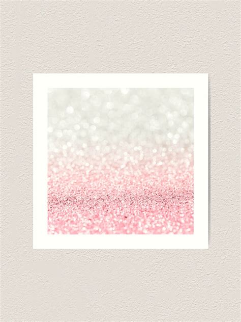 Pink Ombre Glitter Art Print For Sale By Heartlocked Redbubble