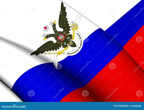 Flag Of Russian American Company 3d Illustration Stock Illustration
