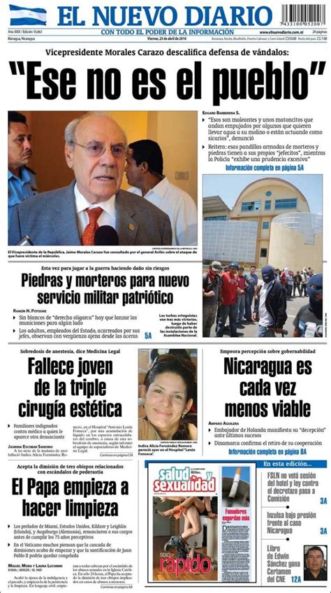 Periódico El Nuevo Diario Nicaragua Periódicos De Nicaragua Edición