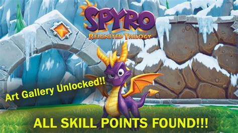 Spyro 1 All Skill Points Found Art Gallery Unlocked Spyro Reignited