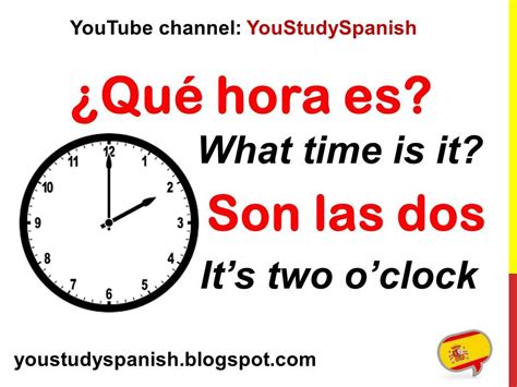 Primer contacto con la hora mediante la relación. Spanish Lesson 14 - WHAT TIME IS IT in Spanish QUÉ HORA ES ...