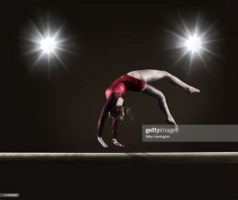 Female Gymnast On Balance Beam High Res Stock Photo Getty Images