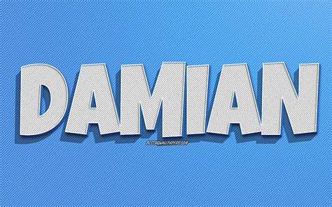 2k Free Download Damian Blue Lines Background With Names Damian