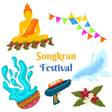 Realistic And Traditional Songkran Festival Illustration Design
