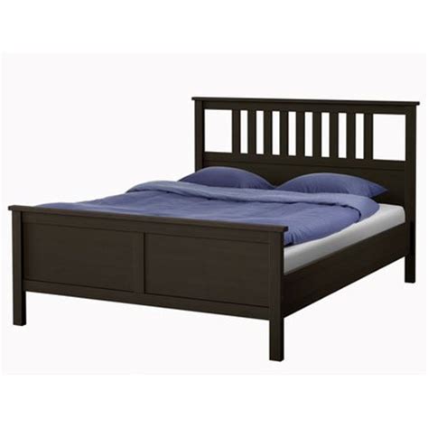 Ikea Hemnes Queen Bed Frame Black Brown Wood 6383811517206 Walmart