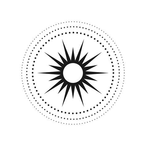 Abstract Celestial Sun Vector Illustration Bohemian Mystic Symbol