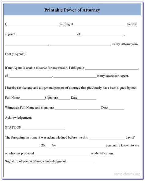 Free Printable Power Of Attorney Blank Form For Ct Printable Forms
