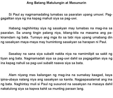 Maikling Kwento At Mga Tanong Worksheet Conten Den Tagalog Na May