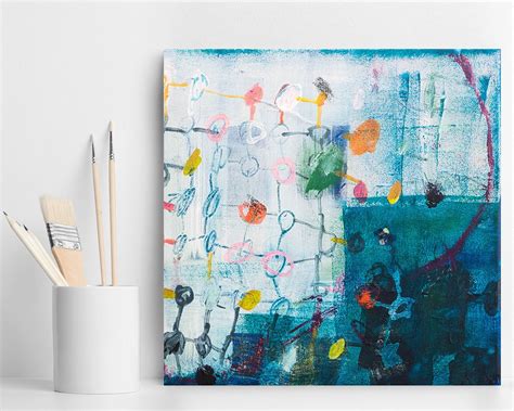 Small Abstract Painting Canvas Painting Original Abstract Art Blue