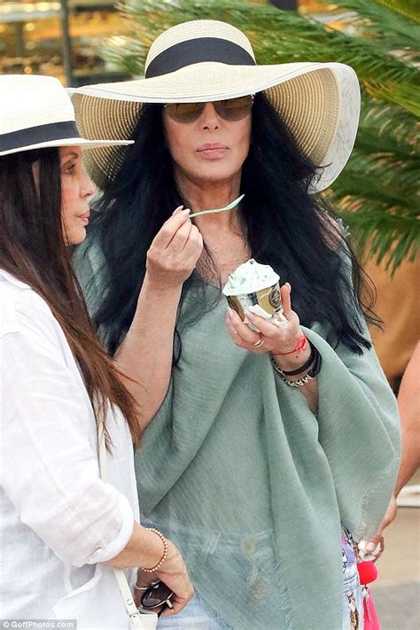 Cher 72 Cools Off With An Ice Cream In St Tropez Daily Mail Online