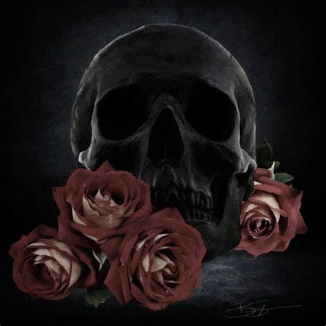 Skull & Roses | Black skulls wallpaper, Skull pictures, Skull art