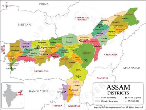District Map Of Assam Map India Map State Map Gambaran
