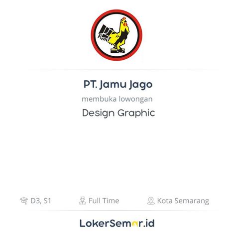 Konumu daha iyi görebilmek için pt karjaw tour travel, yakınlarda bulunan sokaklara dikkat edin: Lowongan Kerja Design Graphic di PT. Jamu Jago - LokerSemar.id