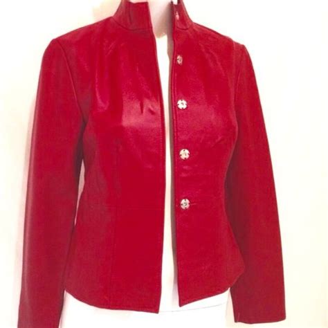 Red Leather Jacket By Ie Leather Jackets Women Blazer Jackets For