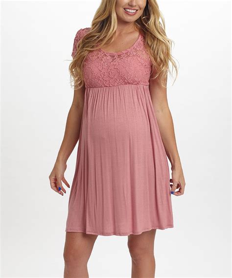 Look At This Zulilyfind Pinkblush Dusty Pink Lace Maternity Empire