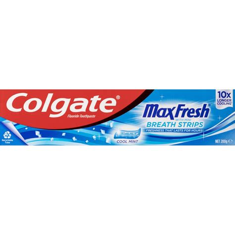 Colgate Max Fresh Toothpaste With Mini Breath Strips 200g Cool Mint
