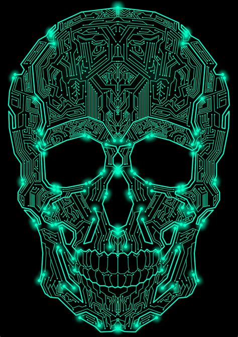 Circuit Skull On Behance Skull Art Skull Wallpaper Skull Artwork