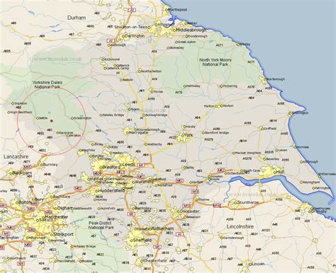 Malham Map Street And Road Maps Of Yorkshire England Uk