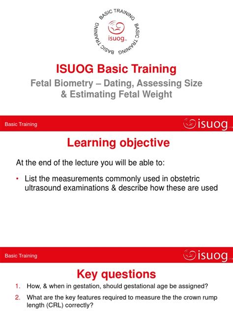 Isuog Basic Training Fetal Biometry Dating Assessing Size