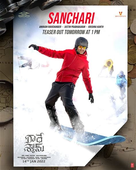 Prabhas Goes Snowboarding In The Poster Of Radhe Shyams New Song