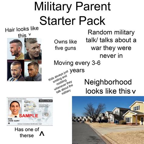 Military Parent Starter Pack Sorry For Poor Quality Im On Photoshop