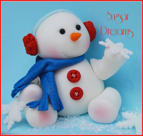 A Cute Snowman We Made It With Fondant Polymer Clay Christmas