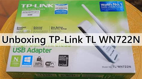 Unboxing Tp Link Wifi Usb Adapter Tl Wn722n Youtube