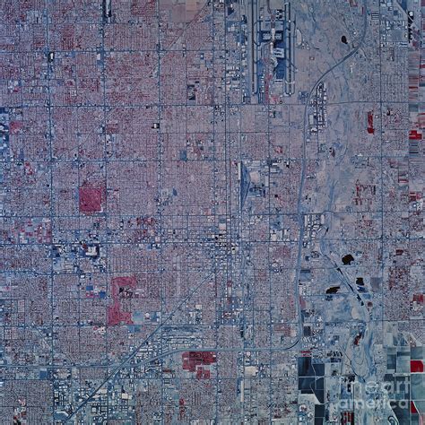 Satellite View Of Phoenix Arizona Photograph By Stocktrek Images