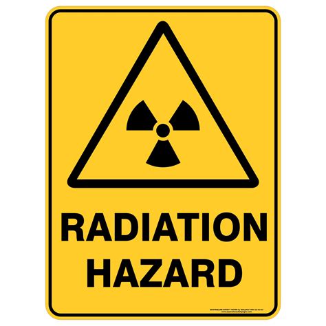Generally displayed on an orange or yellow background. RADIATION HAZARD | Buy Now | Discount Safety Signs Australia