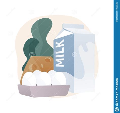 Dairy Products Abstract Concept Vector Illustration Stock Vector