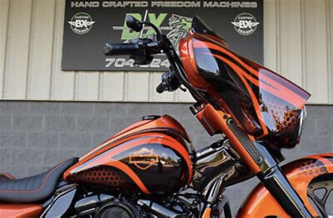 Orange Harley Davidson Motorcycles Street Glide Custom Motorcycle