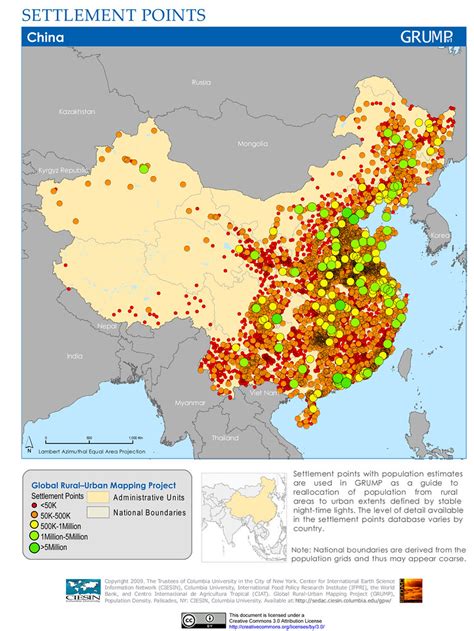 China Settlement Points Settlement Points With Population Flickr