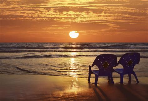 Romantic Sunset On The Mediterranean Sea Stock Image Image Of