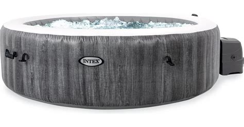 Intex Inflatable Hot Tub Purespa Plus 85 In 6 Person Greywood Inflatable Hot Tub Bubble Jet