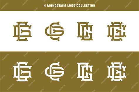 Lettre De Collection Monogramme Cg Ou Gc Avec Interlock Vintage Style