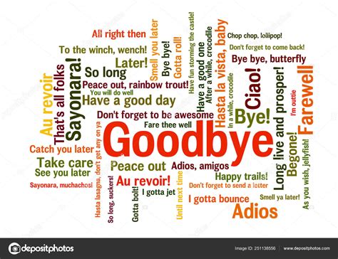 Goodbye Word Tag Cloud, how to say farewell — Stock Vector ...