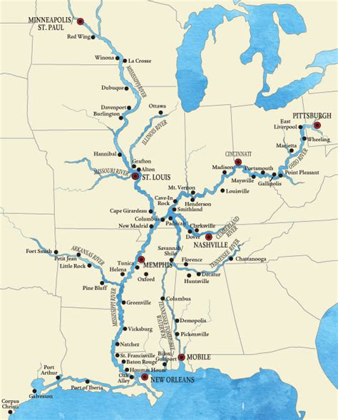 Map Of Us With Mississippi River United States Map