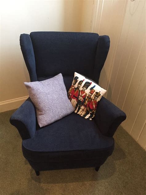 Very comfortable with a super convenient size, fits in. IKEA 'Strandmon' Armchair - Navy Blue | in Edinburgh City ...