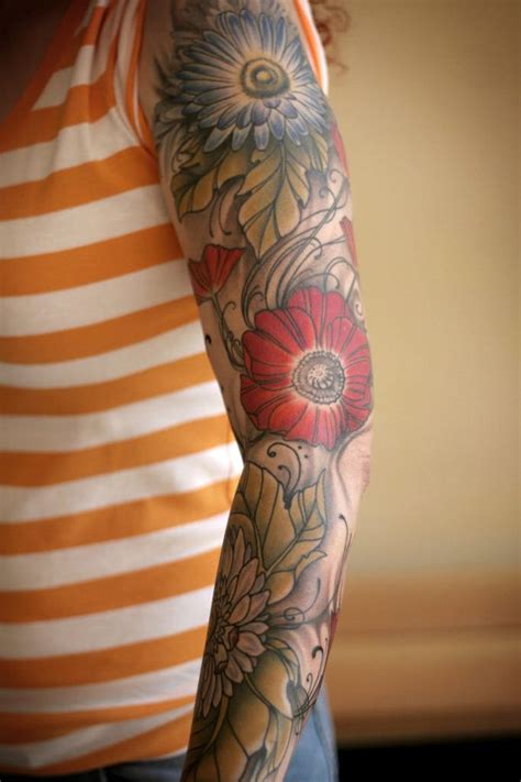 Pretty Flower Full Sleeve Tattoo Venice Tattoo Art Designs