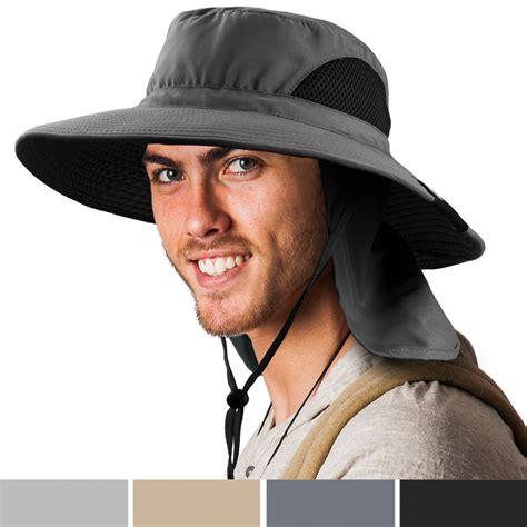 Sun Cube Fishing Hat For Men Women With Neck Flap Hiking Boonie Hat