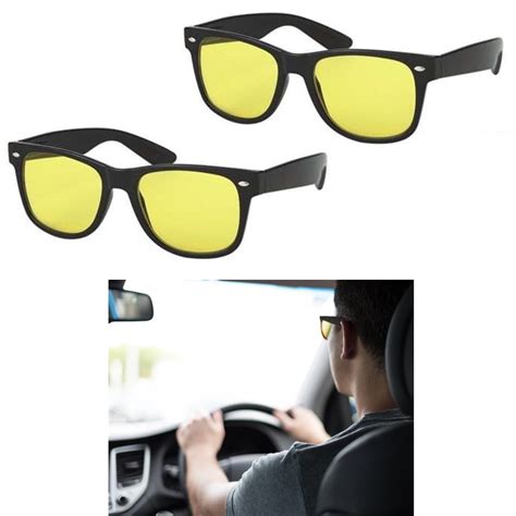 2 night vision driving glasses sunglasses sport goggles uv400 safety eyewear