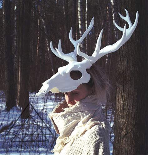 Deer Skull Mask With Antlers Wendigo Macabre Mask Buck Etsy