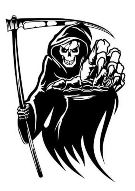 Grim Reaper Death Halloween Horror Scary Dxf Svg File For Etsy Australia