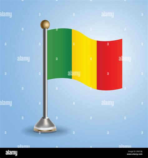 State Table Flag Of Mali National Symbol Vector Illustration Stock