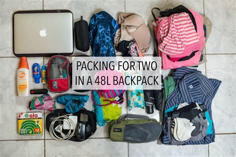 light packing for the traveling couple a 48 liter backpack for two uneven sidewalks travel blog