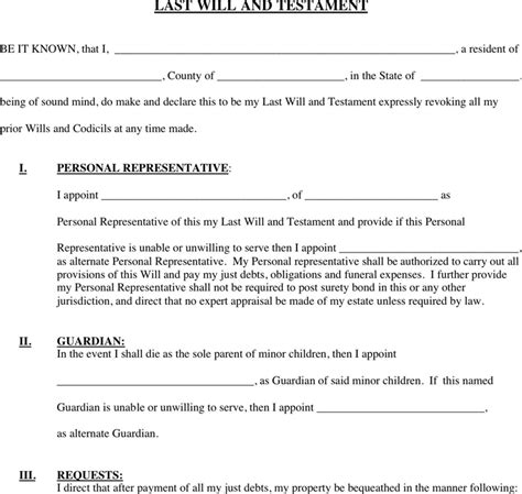 Printable legal will forms texas. free printable last will and testament, ohio That are ...