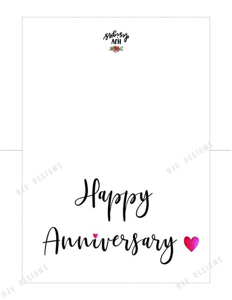 Happy Anniversary Printable Card Simple Black And White Hand Etsy Happy Anniversary